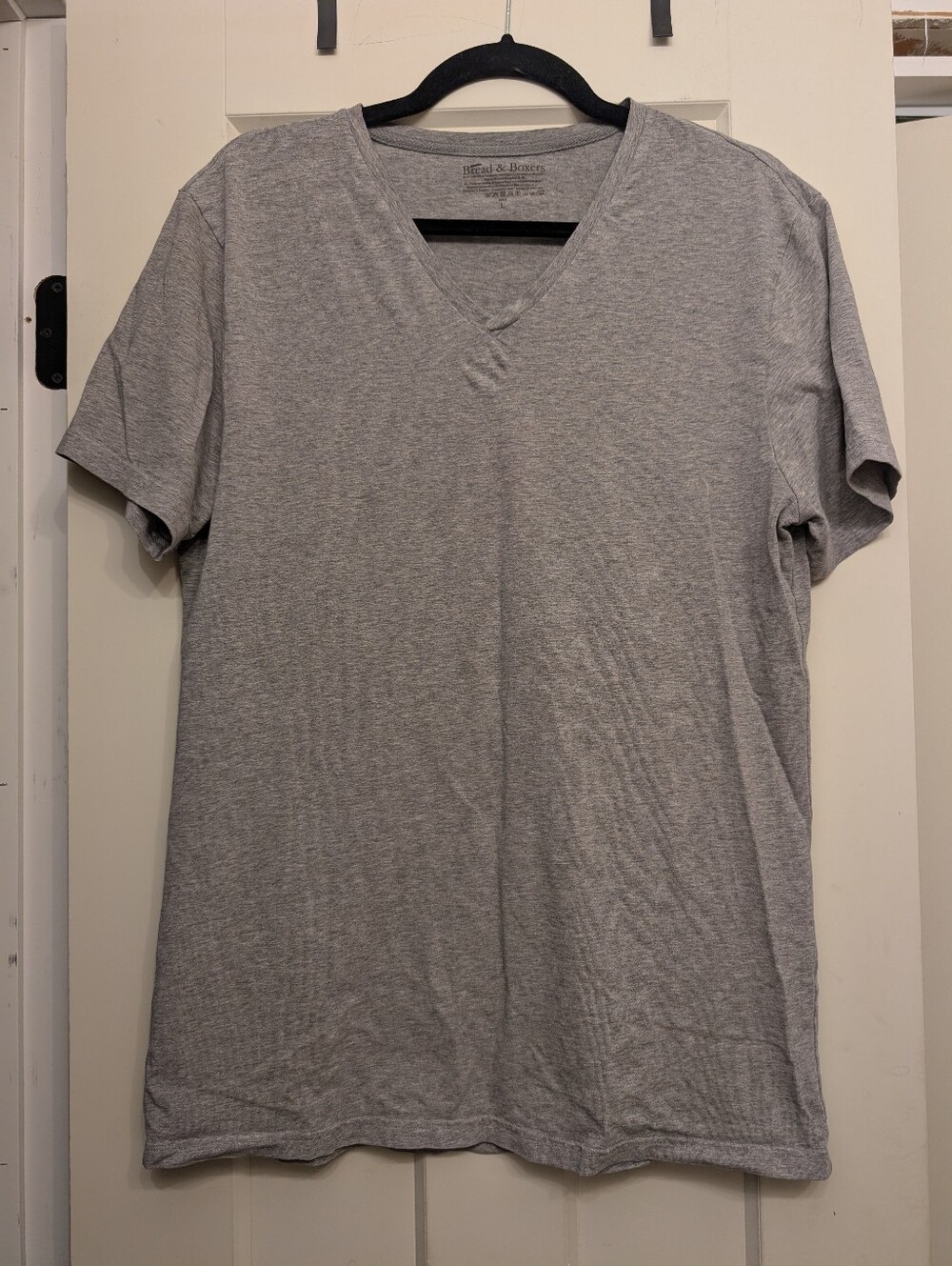 Daily Bread & Boxers Men's V-Neck Short Sleeve Shirt - Gray
